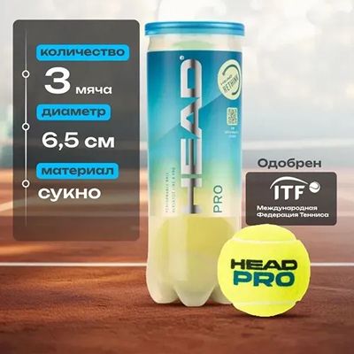 Банка теннисных мячей HEAD PRO
